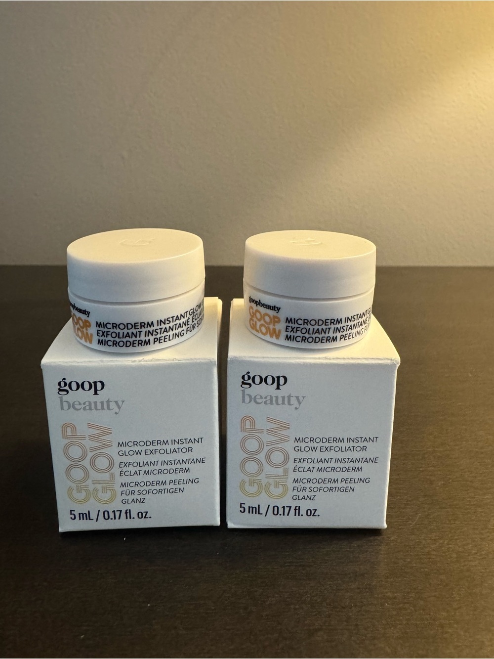 Goop Goopglow Microderm Instant Glow Exfoliator 5 ml .17 oz Travel Size NIB X2